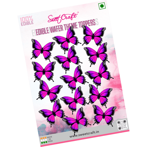 Edible Wafer Butterfly Pre Cuts (Magenta)