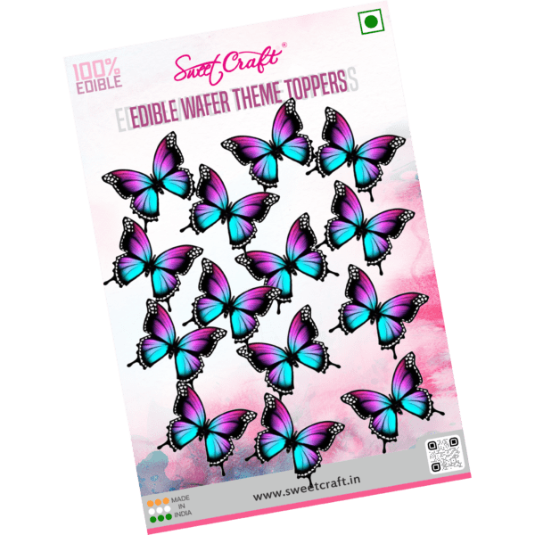 Edible Wafer Butterfly Pre Cuts (Dual Pink-Violet)