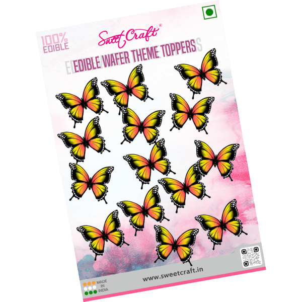 Edible Wafer Butterfly Pre Cuts (Dual Orange-Yellow)
