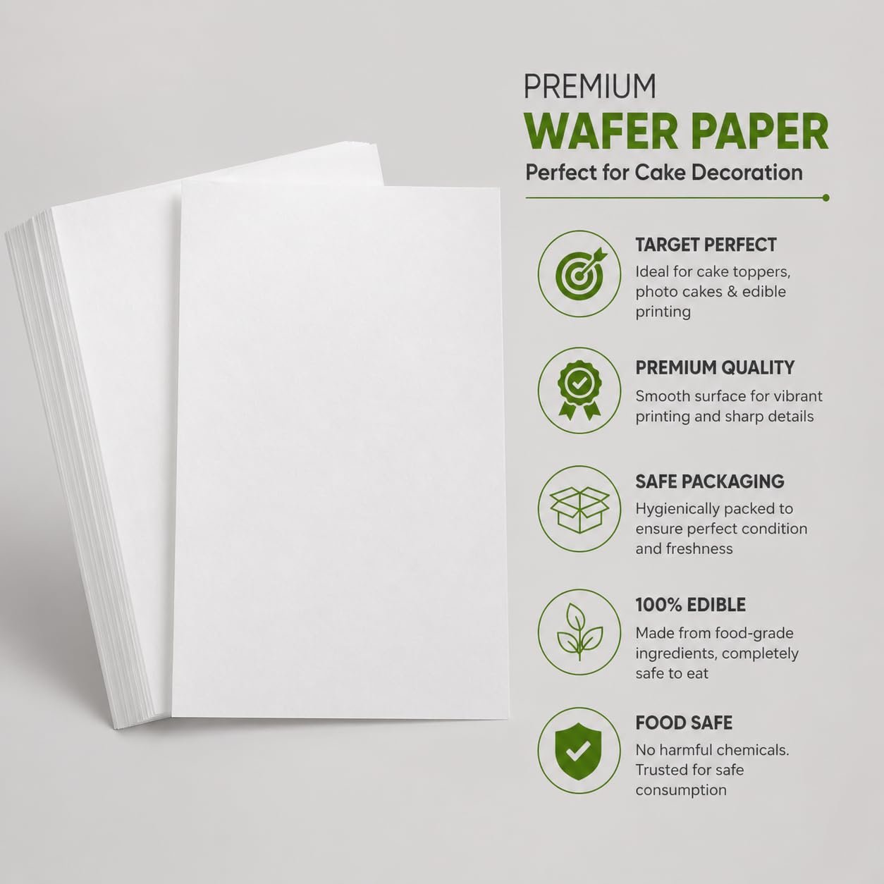 Plain White Edible Wafer Paper – A4 Sheets - Image 3