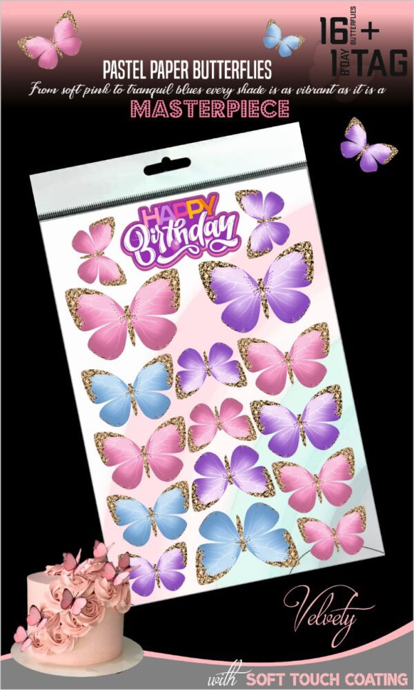 SweetCraft’s Paper Butterflies 16pcs (Non Edible)