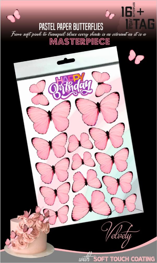 SweetCraft’s Paper Butterflies 16pcs (Non Edible)